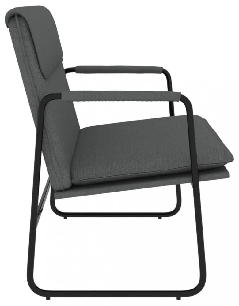 sötétszürke szövet pad 100 x 64 x 80 cm