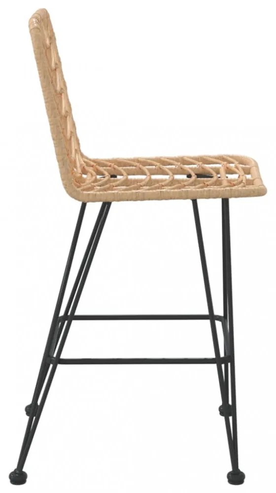 2 db bárszék polietilén rattan és acél 45 x 56 x 103,5 cm