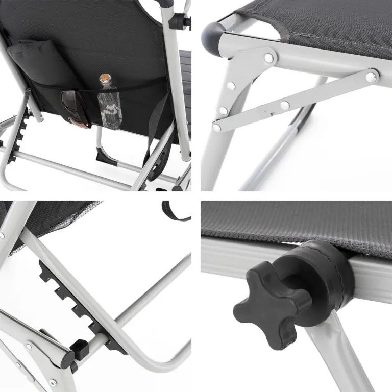 GARTHEN Összecsukható kerti nyugágy tetővel XXL