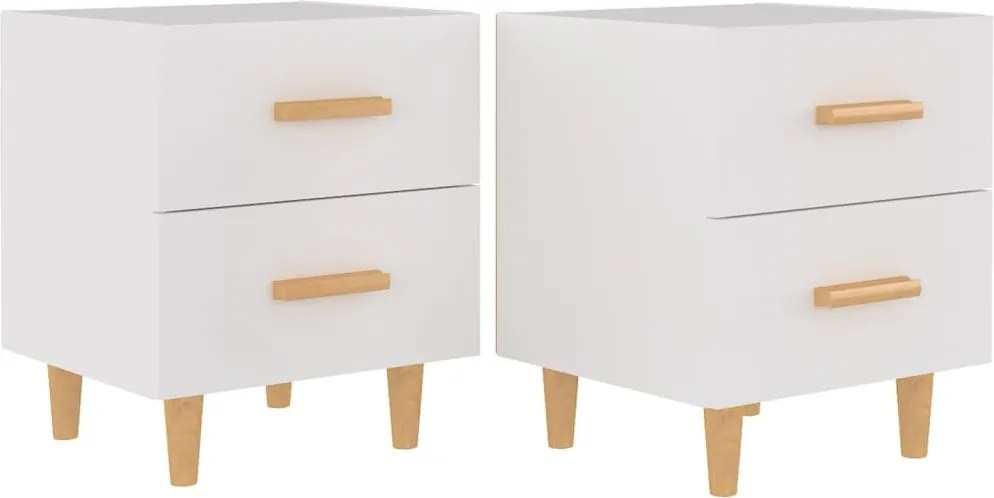 vidaXL 2 db fehér éjjeliszekrény 40 x 35 x 47,5 cm