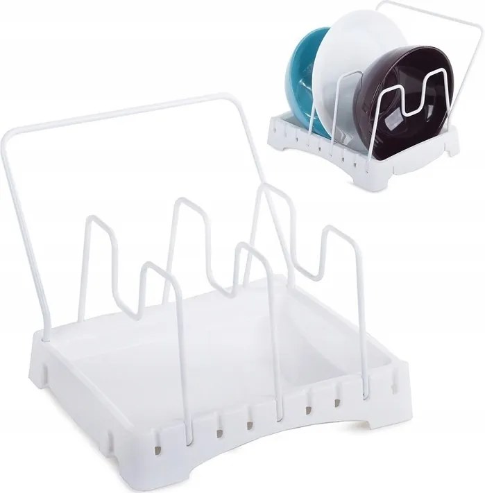 Edényszárító Konyhai Csepegtető Fedő Állvány Összecsukható Fehér