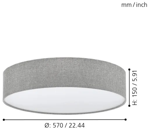 Eglo 97613 - Mennyezeti lámpa PASTERI 3xE27/60W/230V 57 cm
