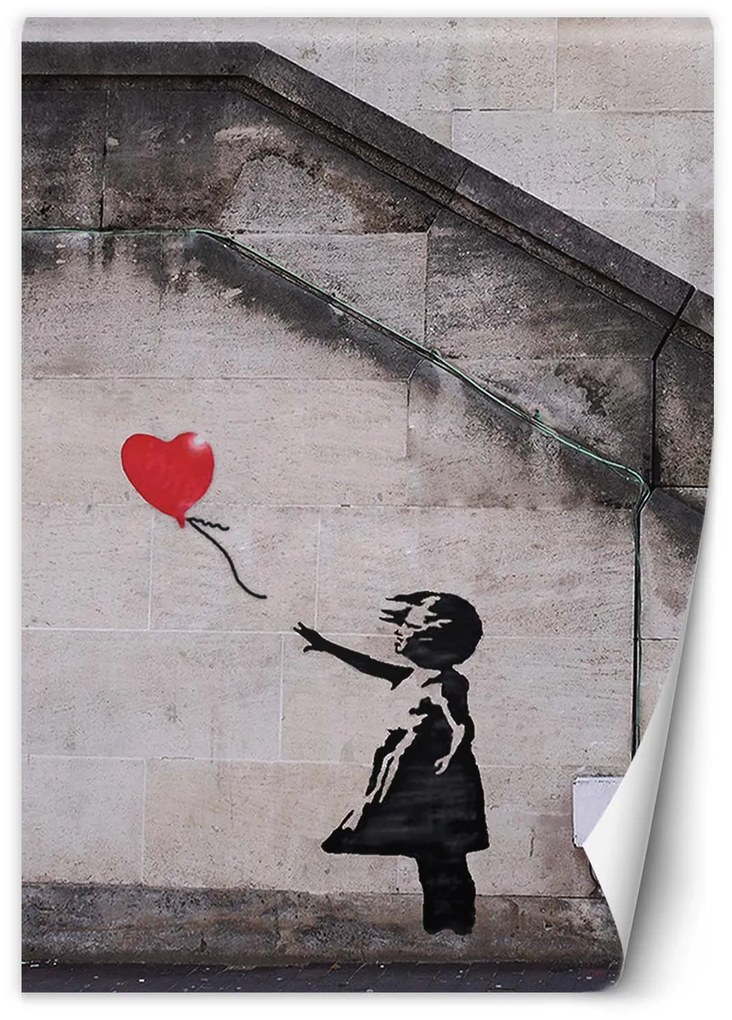 Gario Fotótapéta Banksy lány egy lufival Anyag: Vlies, Méret: 150 x 210 cm