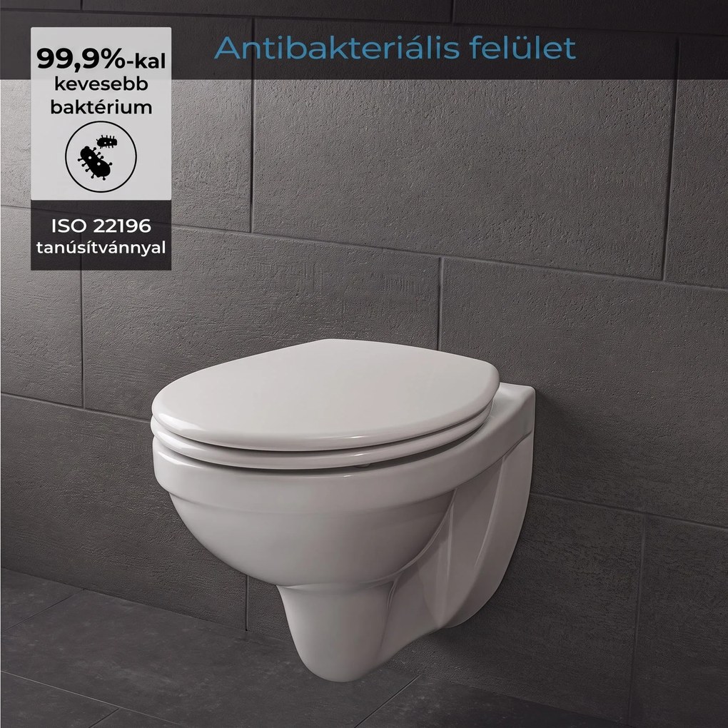 Blumfeldt Celesto WC-ülőke O-alakú, lassú záródás, antibakteriális