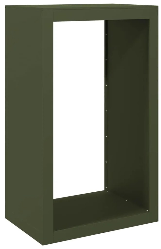 zöld acél tűzifatároló 60 x 40 x 100 cm