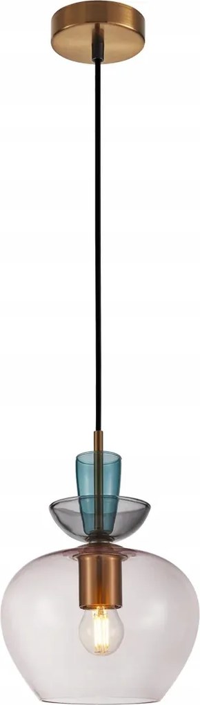 Függőlámpa arany üveg 40W E27 Fanda Italux füstszínű lámpabúra