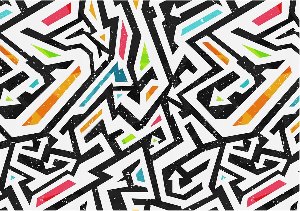 Divatos 3D fali tapéta Absztrakt mozaik 208x146 ragasztóval