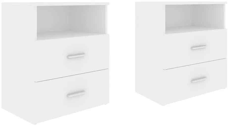 2 db fehér éjjeliszekrény 50 x 32 x 60 cm