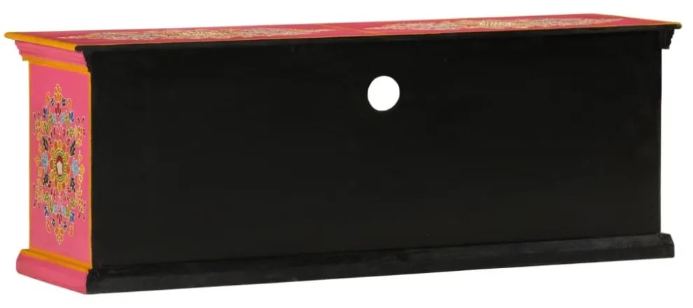 rózsaszín tömör mangófa TV-szekrény 110 x 30 x 40 cm