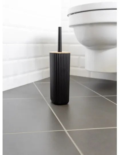 WENKO 25304100 - WC-szett ROTELLO 10x36 cm fekete/barna