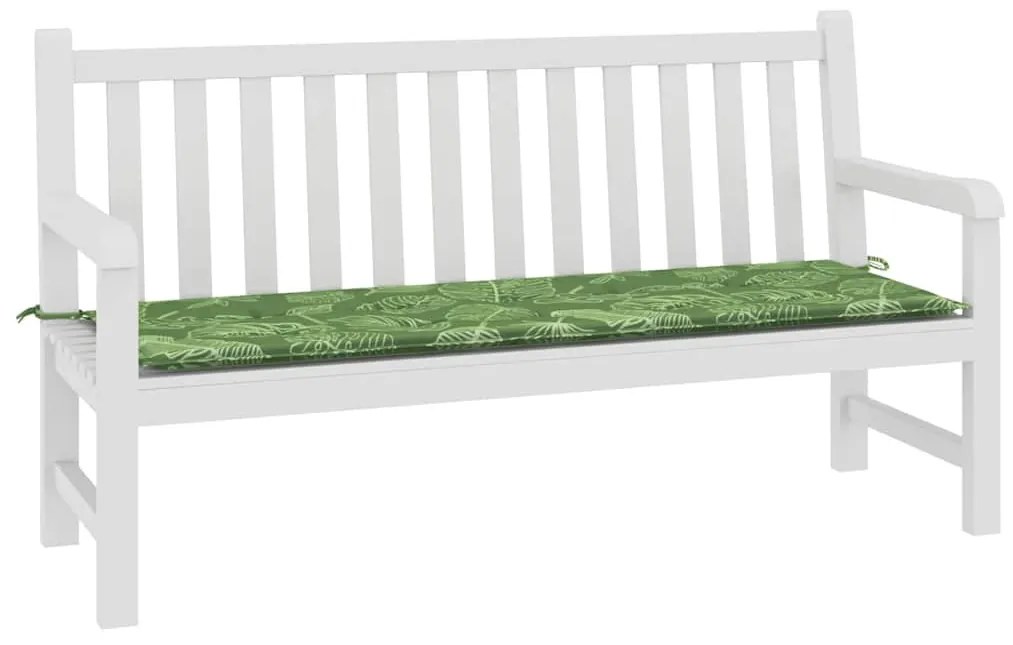 levélmintás oxford szövet kerti padpárna 150x50x4 cm