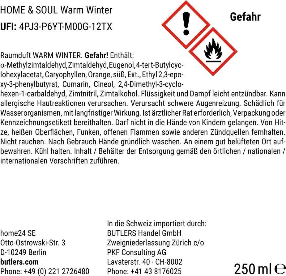 HOME & SOUL szobaillatosító, Warm Winter 250 ml