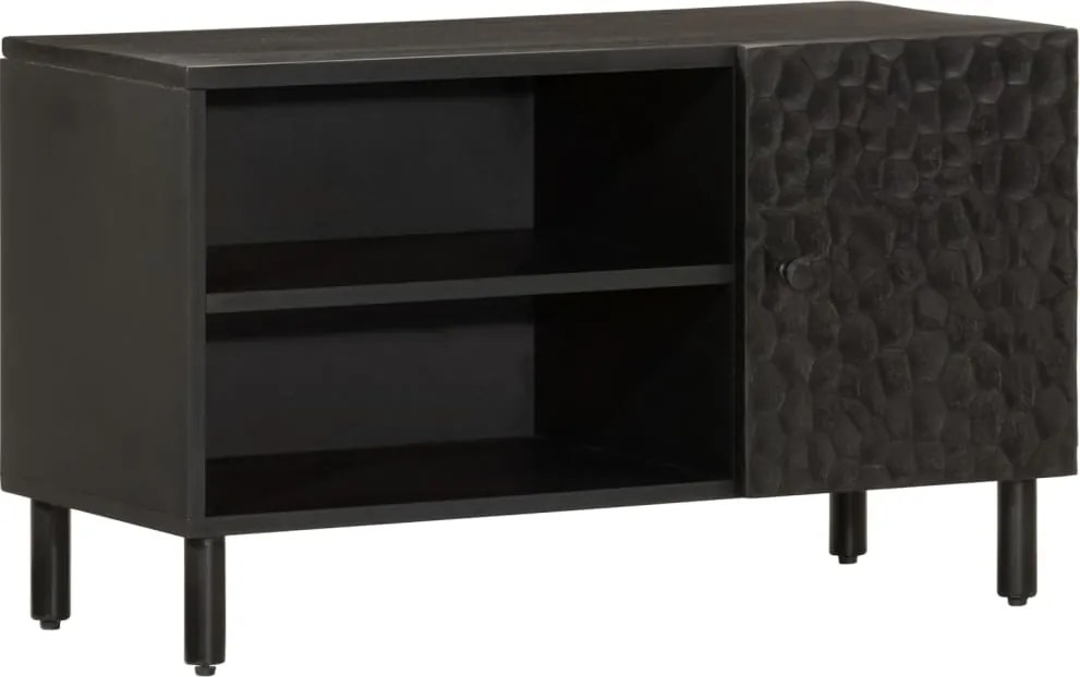 vidaXL fekete tömör mangófa TV-szekrény 80 x 31 x 46 cm
