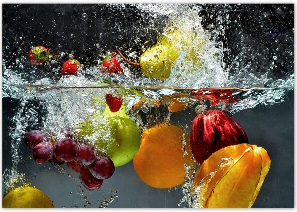 Poszterek 100x70 Gyümölcsök a vízbe esve