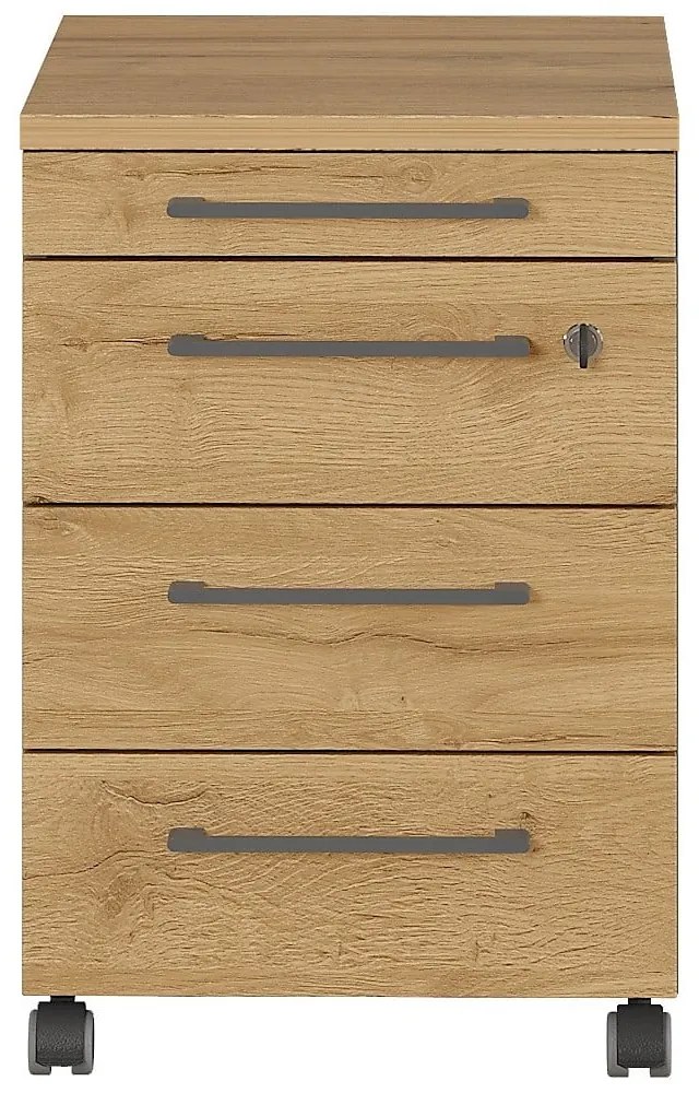 Antracitszürke-natúr színű szekrény tölgyfa dekorral 42x61 cm Agenda – Germania