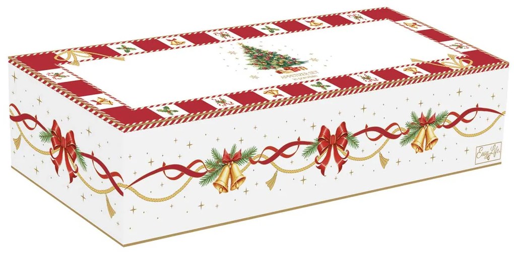 Karácsonyi porcelán 3 db tálka szett bambusz tálcán díszdobozban Christmas Tale