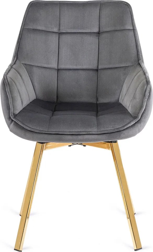 Krzesło Obrotowe MIA Szare Welurowe