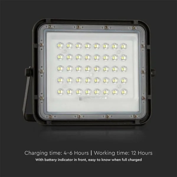 LED Kültéri napelemes reflektor LED/6W/3,2V IP65 4000K fekete + távirányító