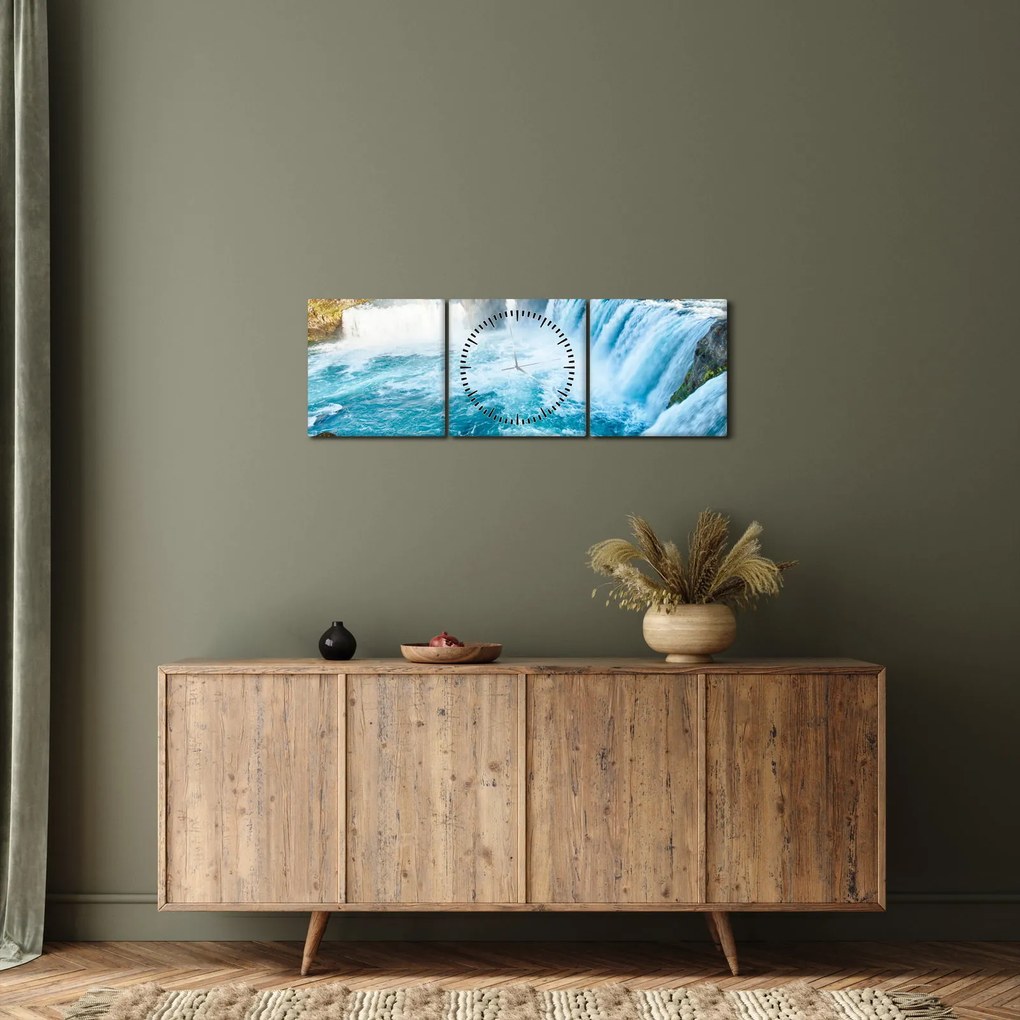 Kép - Godafoss vízesés (órával) (90x30 cm)