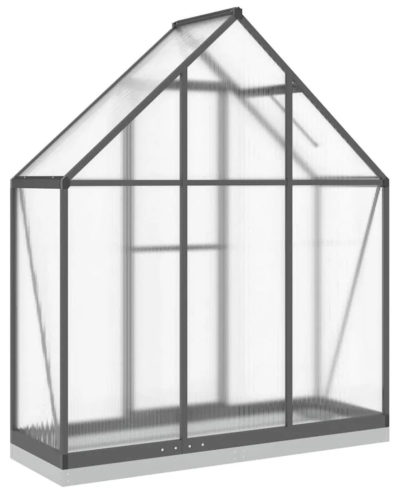 antracitszürke alumínium melegház alapvázzal 169 x 58 x 202 cm