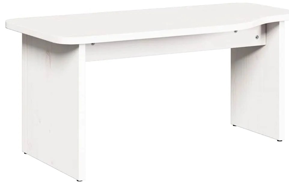 Dohányzóasztal 2 pcs Fehér 100 x 69 x 35.5 cm Tömör fenyőfa
