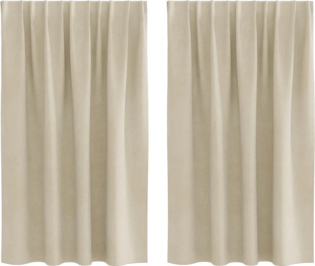 vidaXL Sötétítő függönyök 2 pcs Krém 140 x 140 cm Bársony