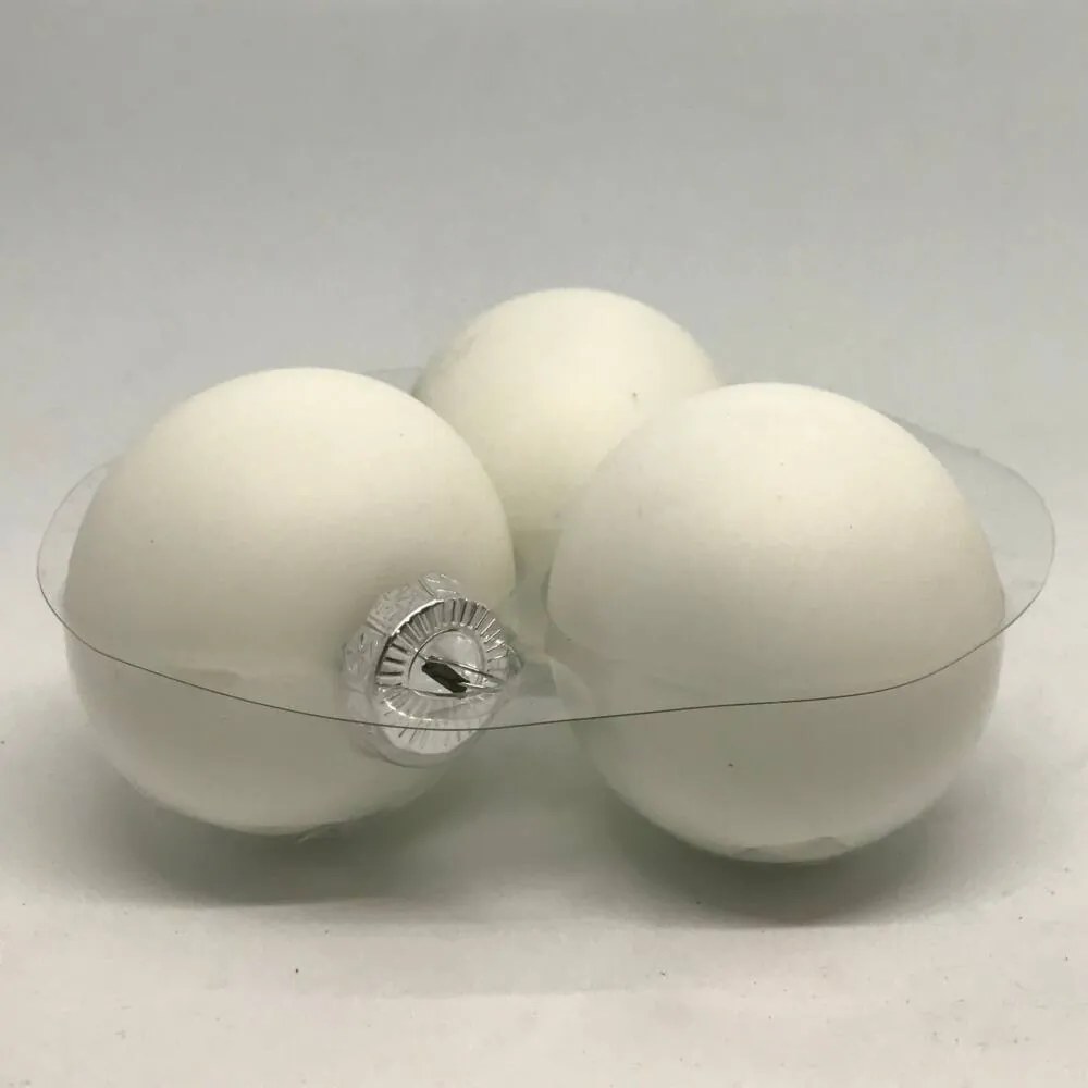 White matt fehér üveg karácsonyi gömb szett 12*6cm