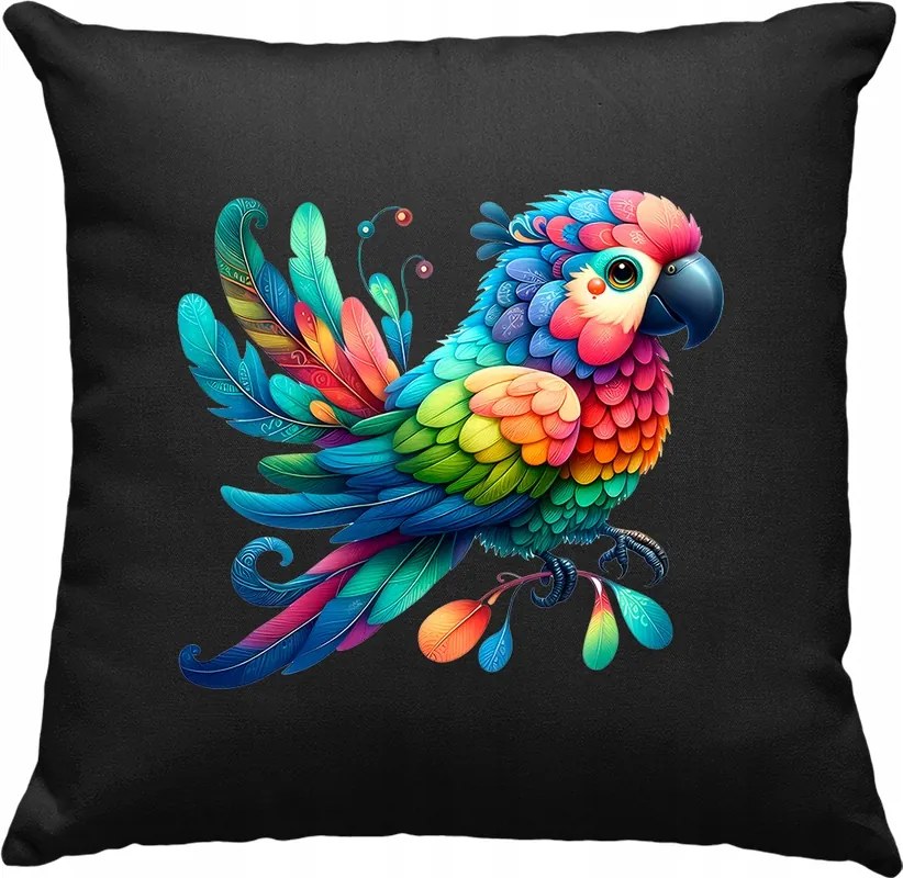 Gyerek színes papagáj párna 14 fekete