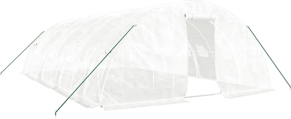 vidaXL fehér acélvázas melegház 40 m² 8 x 5 x 2,3 m