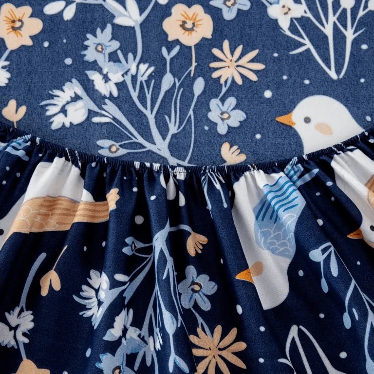 Mikroszálas lepedő DENIM BIRDS kék 180x200 cm