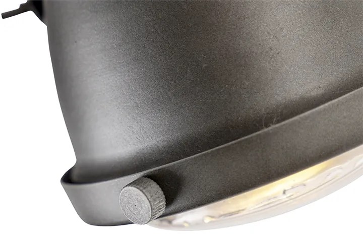 Ipari spotlámpa acélból, fa szerelőlappal és dönthető 2 lámpával - Emado