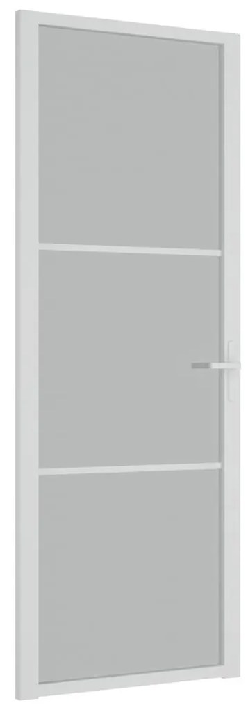 Fehér matt üveg és alumínium beltéri ajtó 76 x 201,5 cm