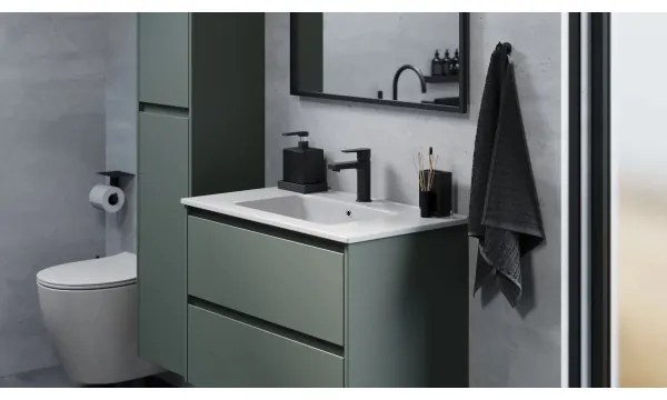 MOLDE 80 cm-es fürdőszobai szekrény mosdóval, zöld