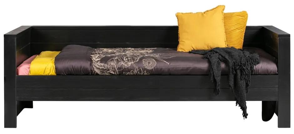 Dennis fekete borovi fenyő ágy/kanapé, 90 x 200 cm - WOOOD