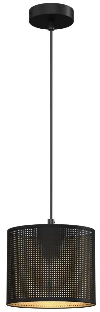 Csillár zsinóron LOFT SHADE 1xE27/60W/230V á. 18 cm fekete/arany