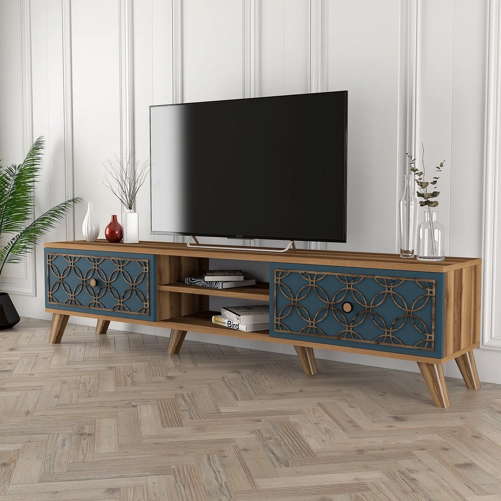 TV asztal/szekrény Clara (dió + kék). 1071854