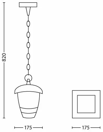Philips 15386/30/16 - Függeszték MYGARDEN CREEK 1xE27/60W/230V fekete