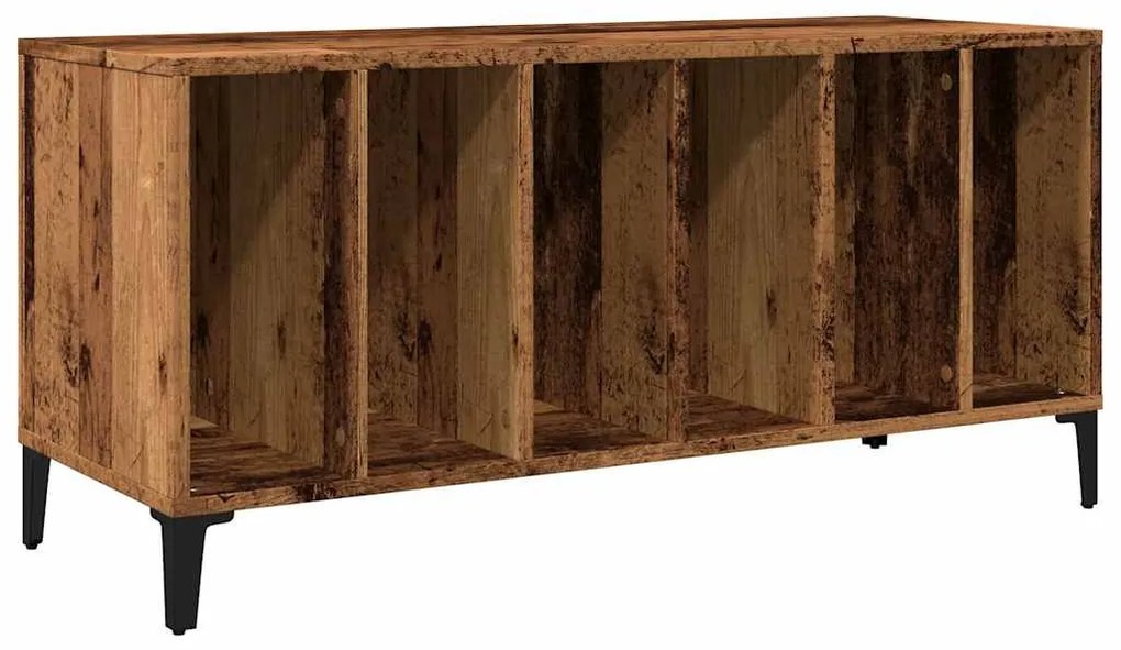 antik fa színű szerelt fa hanglemezszekrény 100 x 38 x 48 cm