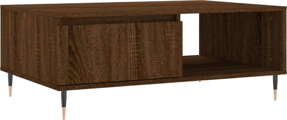 vidaXL barna tölgyszínű szerelt fa dohányzóasztal 90 x 60 x 35 cm