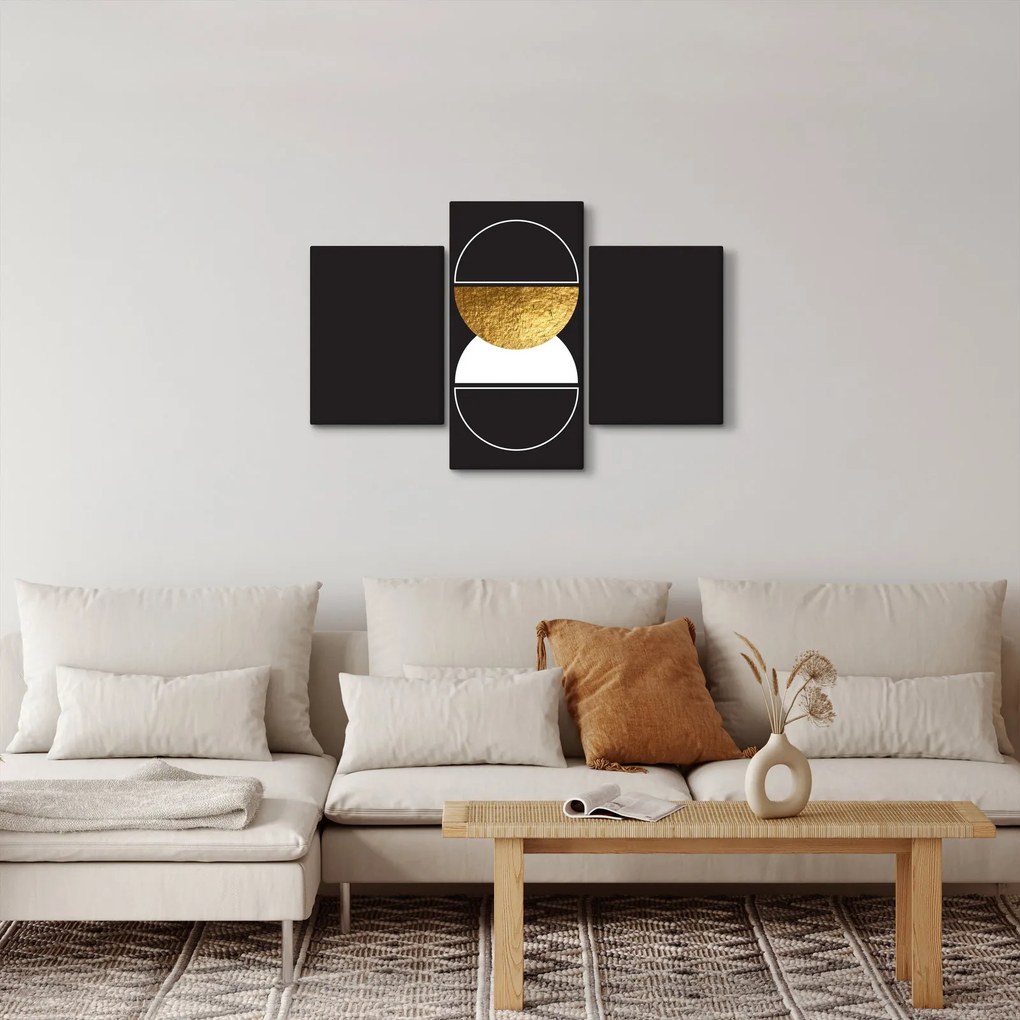 Kép - Absztrakció arany és fekete N⁰2 (90x60 cm)