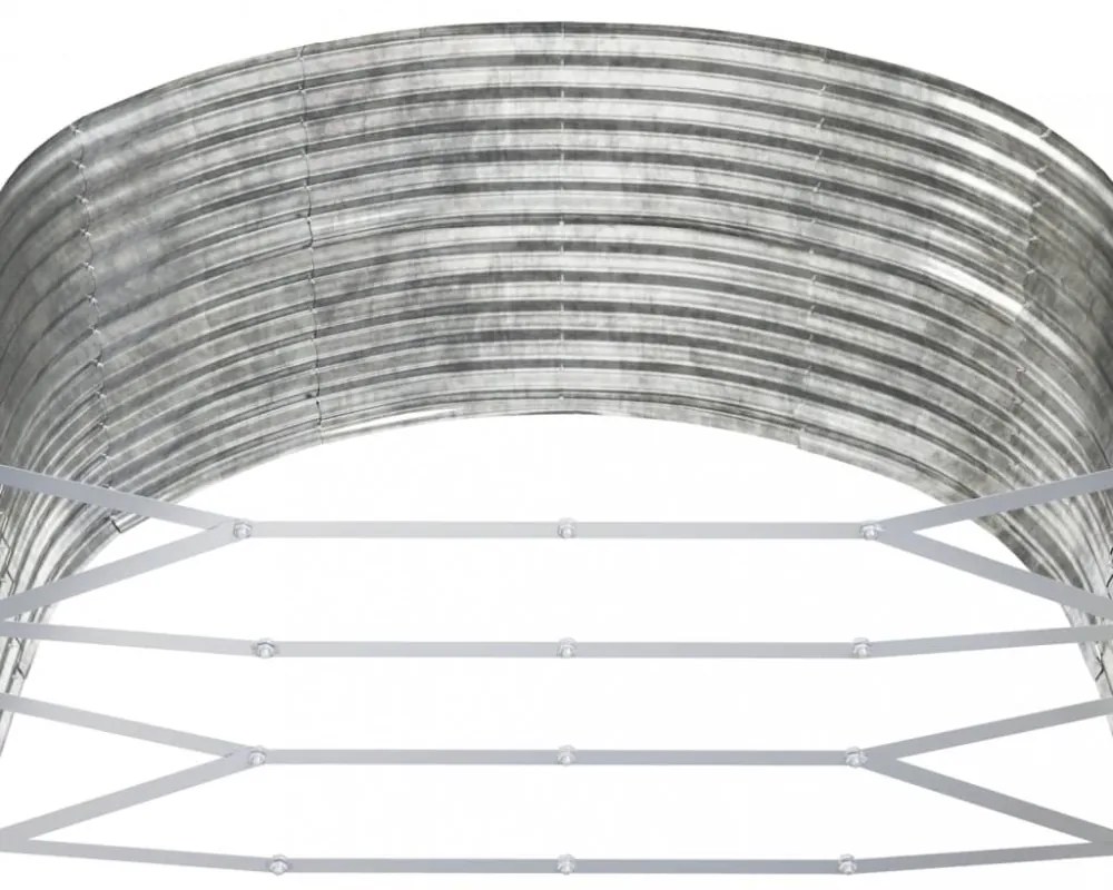ezüstszínű horganyzott acél kerti magaságyás 447 x 140 x 68 cm