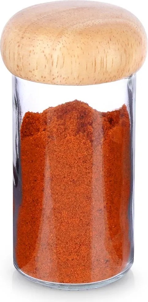 Fűszertartó Üveg Gyógynövények Fa Fedéllel 80 ML