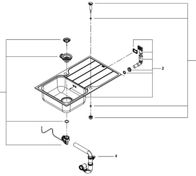 GROHE 31571SD1 - K500 mosogató 860 × 500 mm rozsdamentes acél