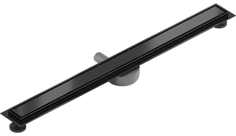 Mexen Flat 360°, rozsdamentes acél zuhanyfolyó, M13 modell 2 az 1-ben csempék lerakásához 80 cm, fekete matt, 1710080-40