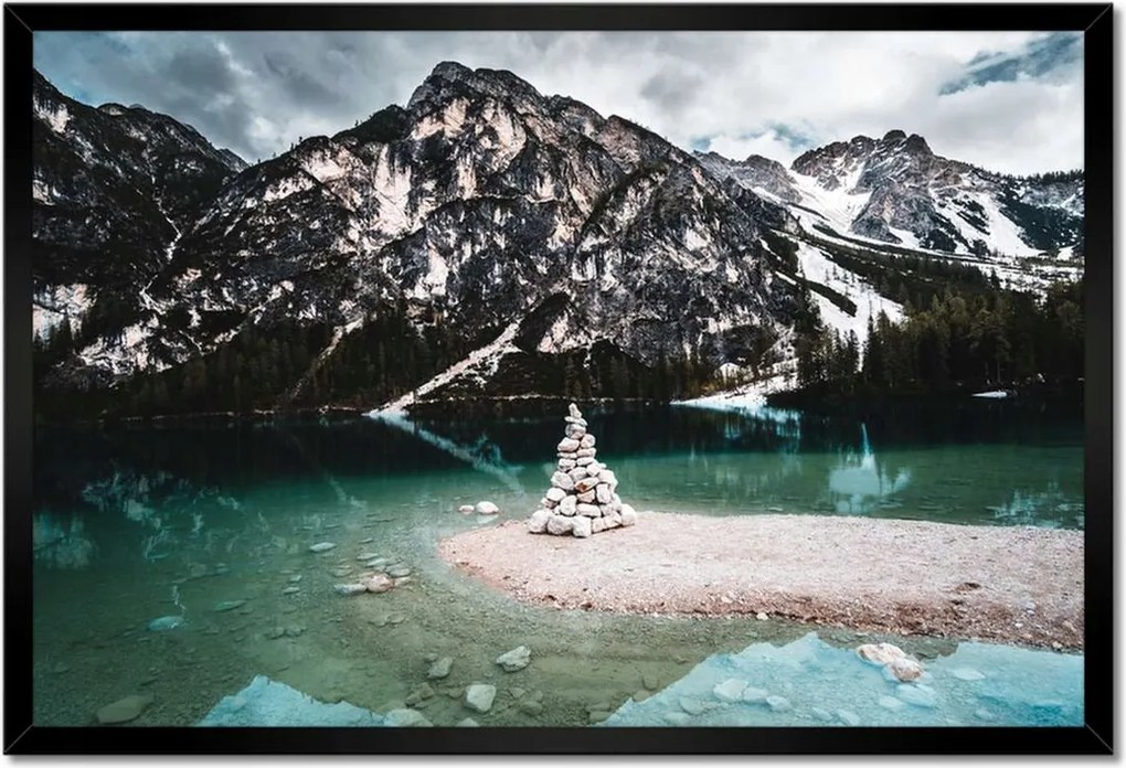 Poszterek keretben 60x40 Hegyi tájkép tóval