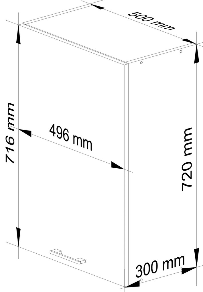 Felső konyhaszekrény Organo W 50 (fehér + grafit). 1117526