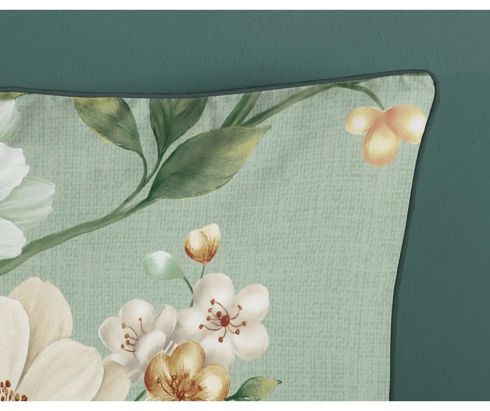 Zöld egyszemélyes-hosszabbított pamut-szatén ágyneműhuzat 140x220 cm Sizena – Descanso