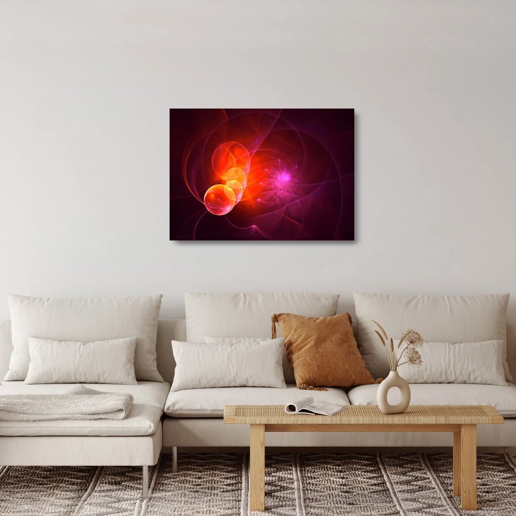 Modern rózsaszín absztrakció képe (üvegen) (70x50 cm)