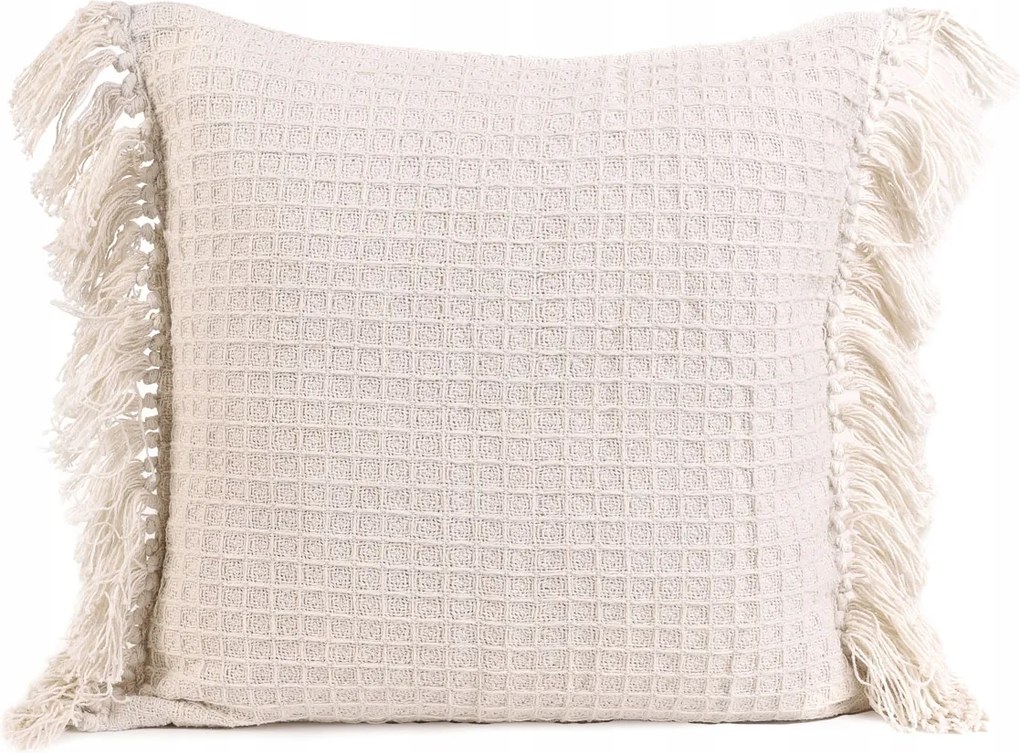 Vaffel párnahuzat ekrü rojtokkal 45x45 cm Homla