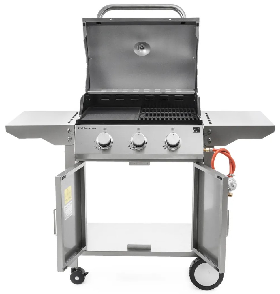 G21 Oklahoma BBQ Premium line gázgrill, 3 égőfej + ajándék nyomáscsökkentő